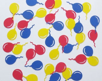 Red, Blue and Yellow Balloon Confetti  - 1" Inch Choose Your Color/Colors Birthday Party Circus Decor Table Scatter Die Cuts Scrapbooking