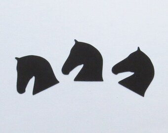 Black Horse Head Die Cuts - 1-4" Inch Choose Your Color/Colors Diecuts Silhouette Cowboy Stable Equestrian Scrapbooking Craft Cards Cute