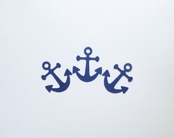 Navy Blue Anchor Die Cuts - 1-3" Inch Diecuts Choose Your Color/Colors Scrapbooking Stationery Cards Nautical Ocean Sea Sailor Decorations