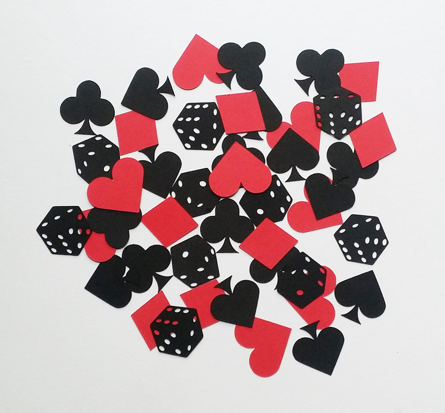 Red Black Poker Game Night Confetti Choose Your ColorColors Party Holiday Celebration Decoration Die Cuts Scrapbooking Cards
