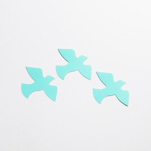 Turquoise Dove Die Cuts - 1-3" Inch Diecuts Choose Your Color/Colors Scrapbooking Bird Animals Stationery Cards Wedding Decoration Cute