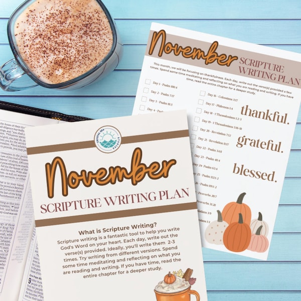 November Scripture Writing Plan: Thankful, Grateful, Blessed