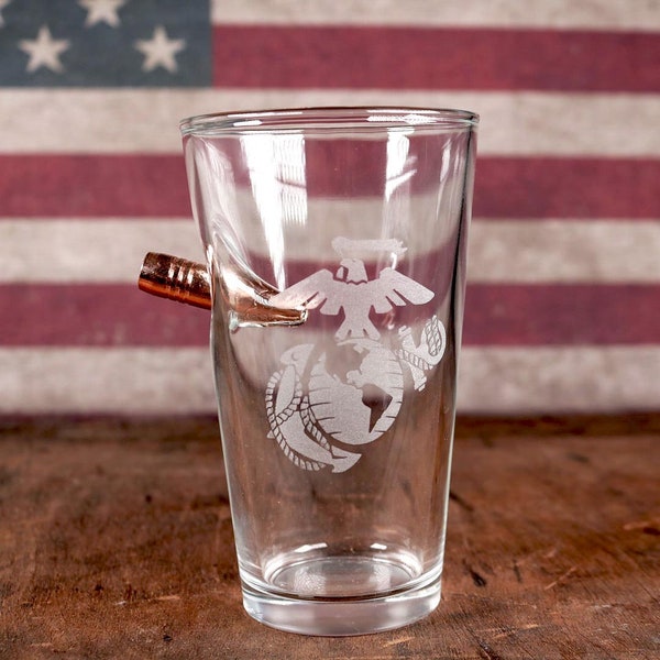 BenShot USMC EGA Bullet Pint Glass