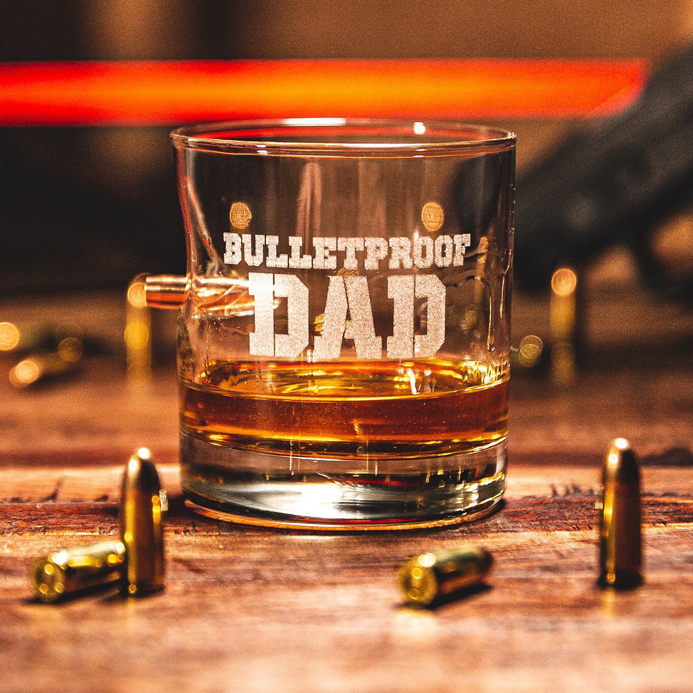 Bulletproof Dad Rocks Glass