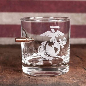 BenShot USMC EGA Bullet Rocks Glass