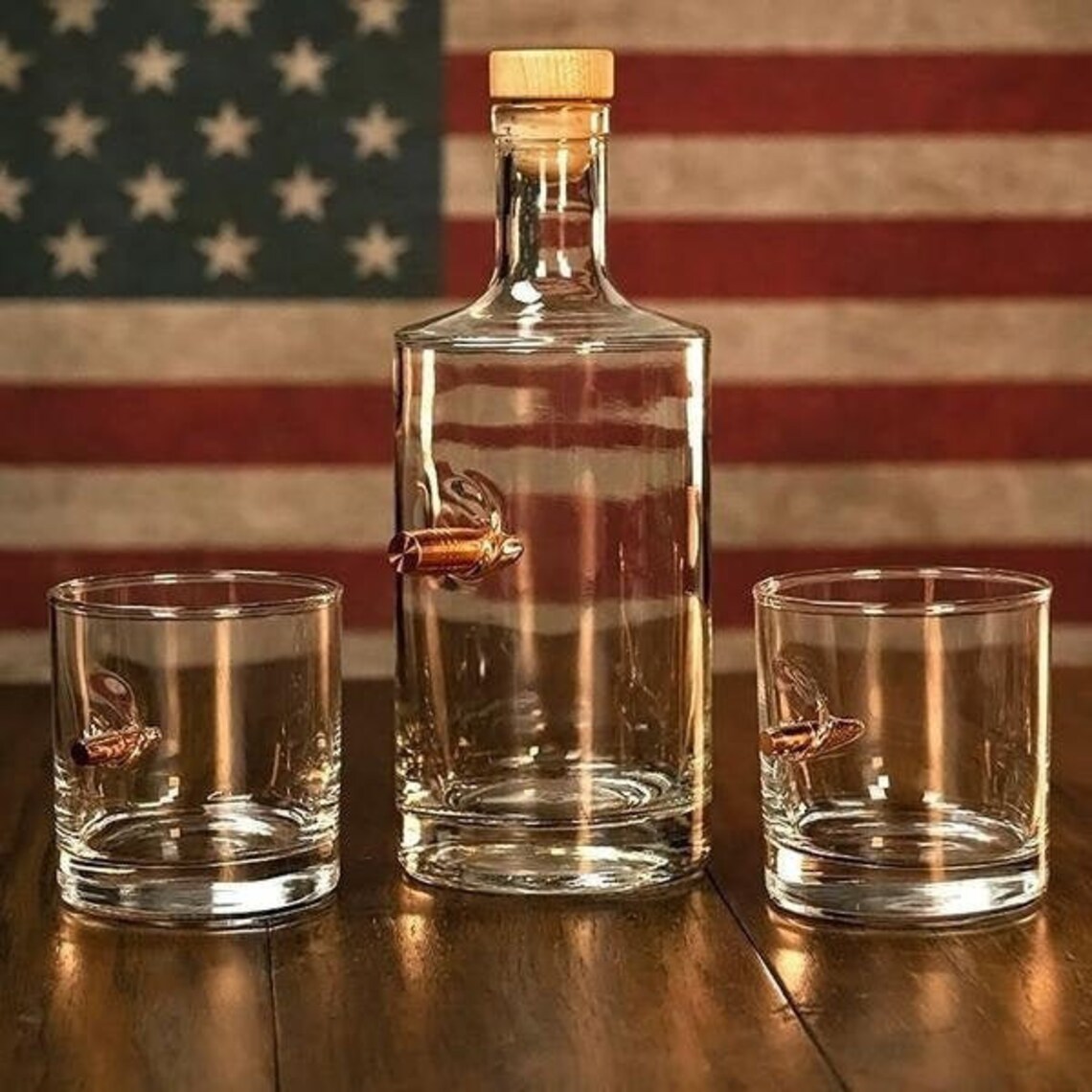 Bullet Whiskey Decanter and Rocks Glass Set Etsy