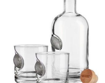 BenShot Football Decanter and Two Rocks Set