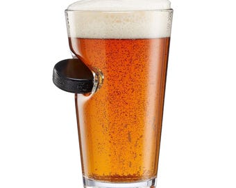Vaso de pinta con forma de disco de hockey BenShot SlapShot™