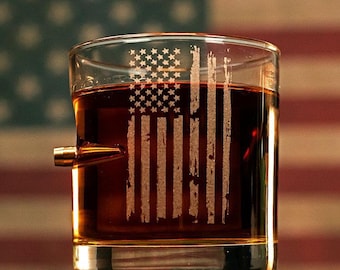 BenShot Patriotic Bullet Rocks Glass