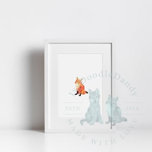 DIGITAL DOWNLOAD, Mr. Fox, Baby Narnia Watercolor Paintings