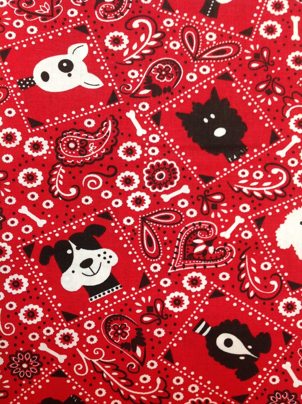 SALE Bandana Fabric by the Yard Dog Bandana Fabric Fabric Etsy