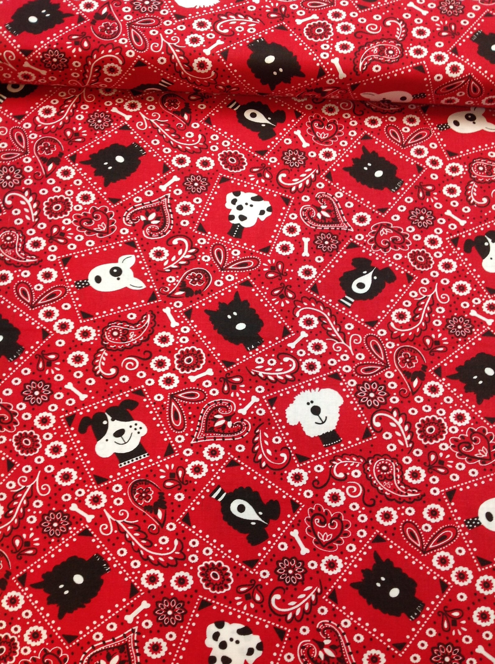 SALE Bandana Fabric by the Yard Dog Bandana Fabric Fabric Etsy