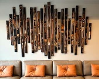 SOLD EXLARGE WALL Nevelson Wright Sculpture Mixed Media Relief 150YrOld Vintage Wood Found Objects Stick Panel Finished Totems Avail - Ship