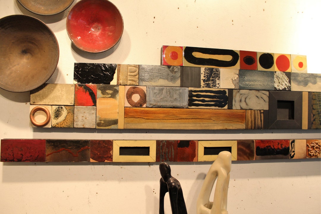 Frank L. Wright Style Prairie Tribal Mid Century Modern Art Panels ...