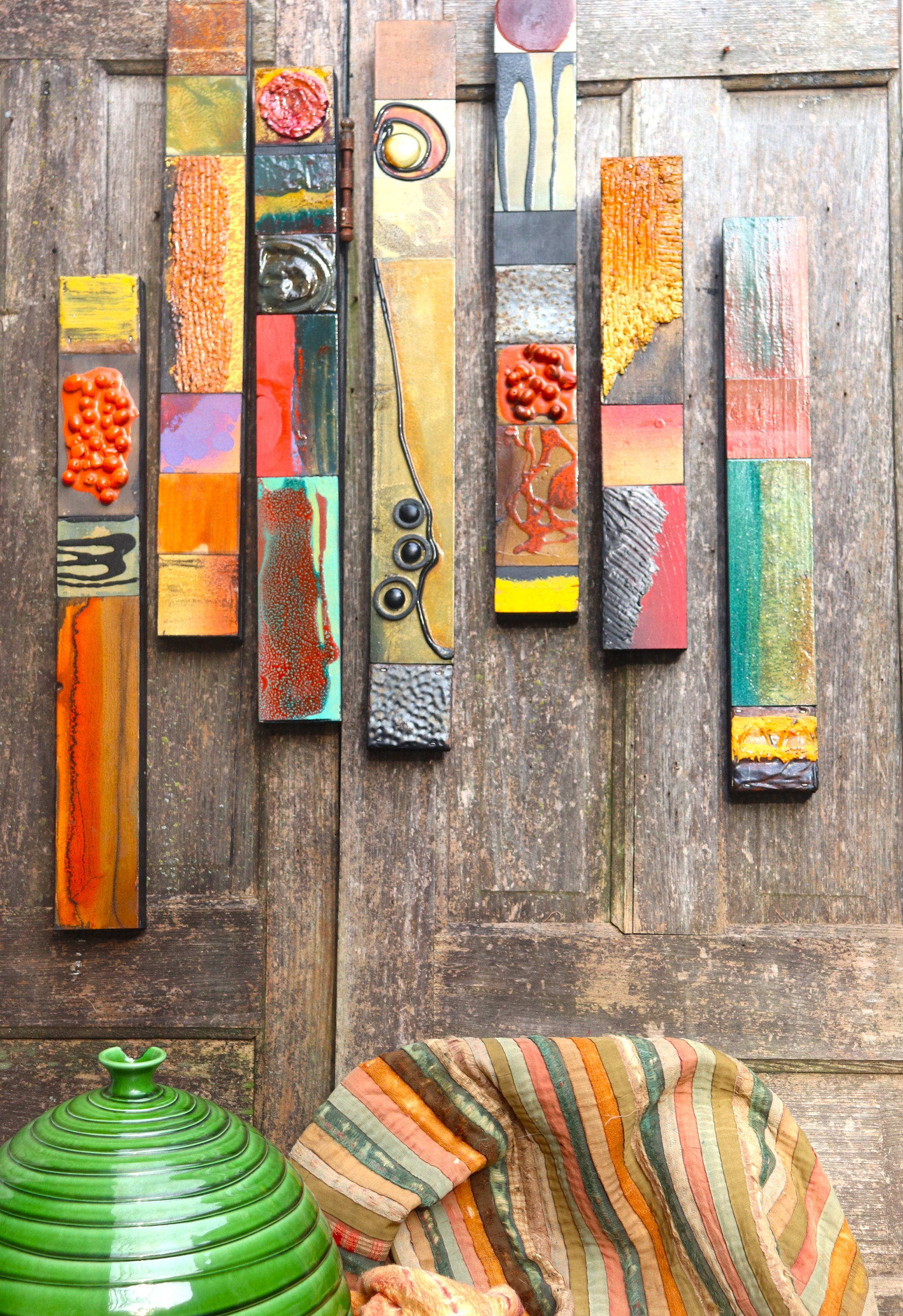 5 Sculpture GIFT SALE Story Sticks Panels Totems Tribal Mid Century ...