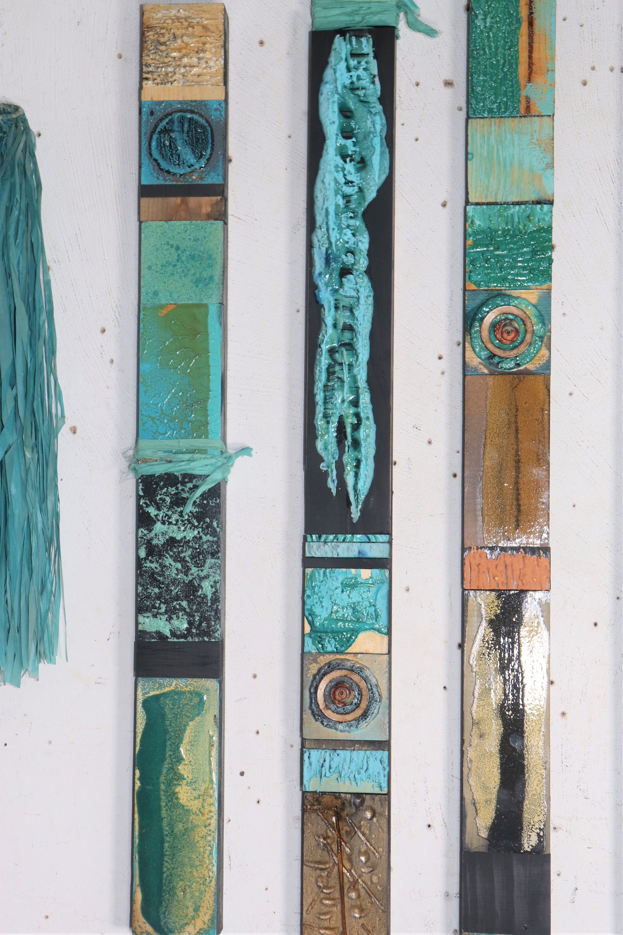 Large Mixed Media Collage Southwestern Bohemian Handmade