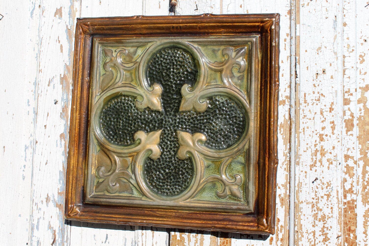 Antique Irish Luck Celtic Glazed Ceiling Tin Tile 18 sq Etsy