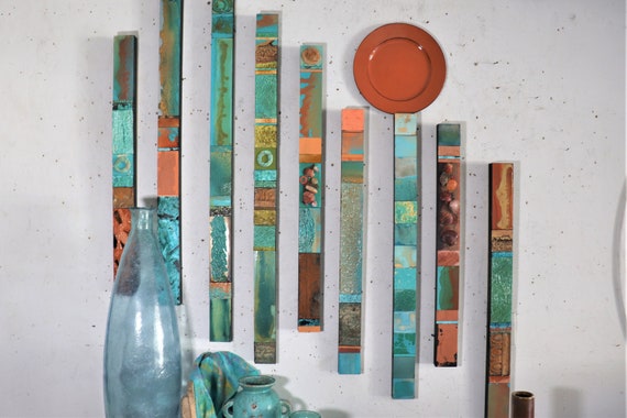 Collectible Garden Turquoise Home Decor Textured Totems