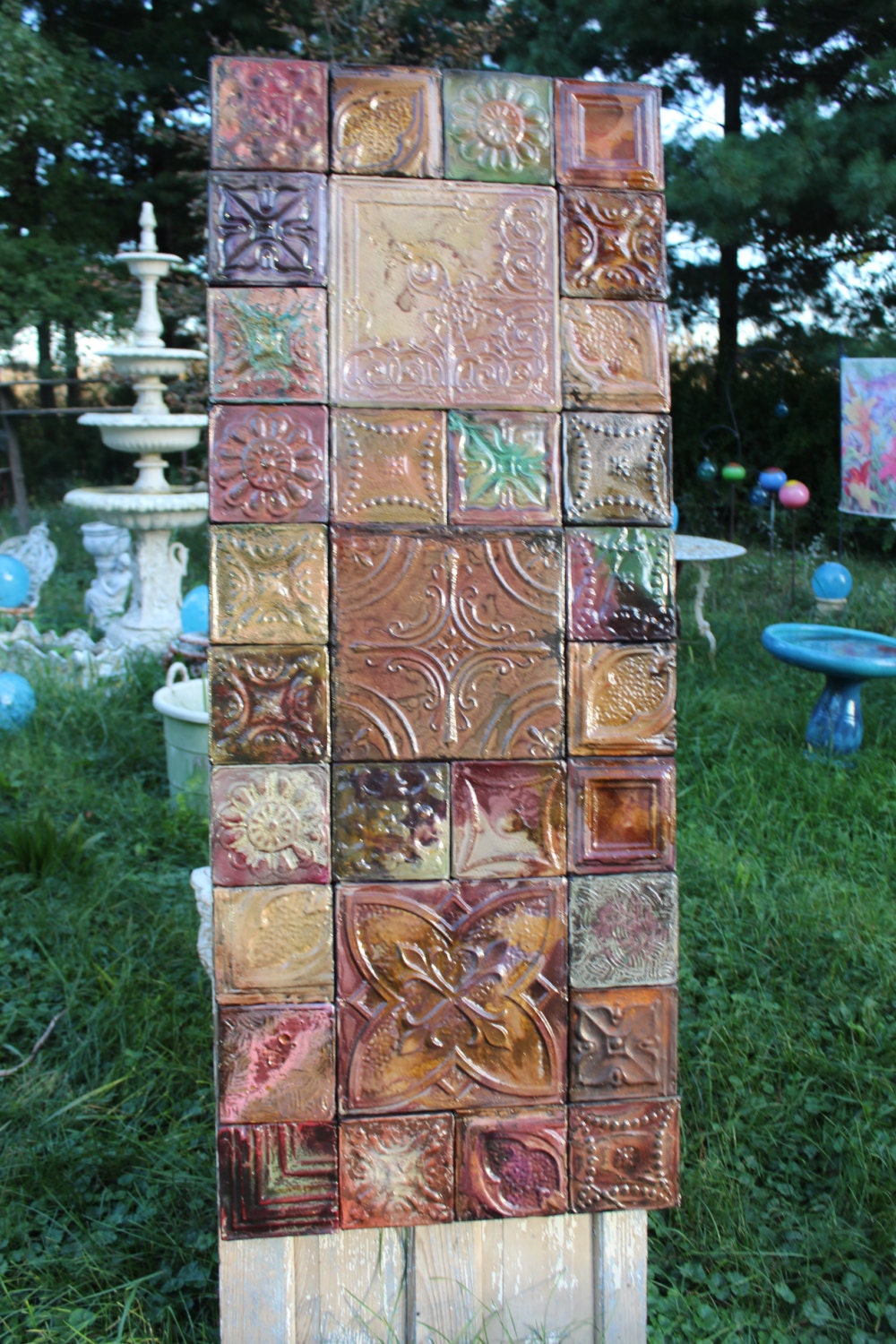 Pastel lavanda señora techo antiguo estaño arte azulejo panel | Etsy