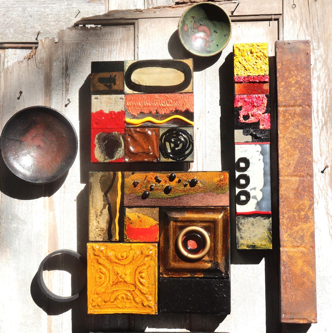 SALE 3pi. Rustic Modern Prairie Style 12"sq & 2 Panels Collage Sticks ...