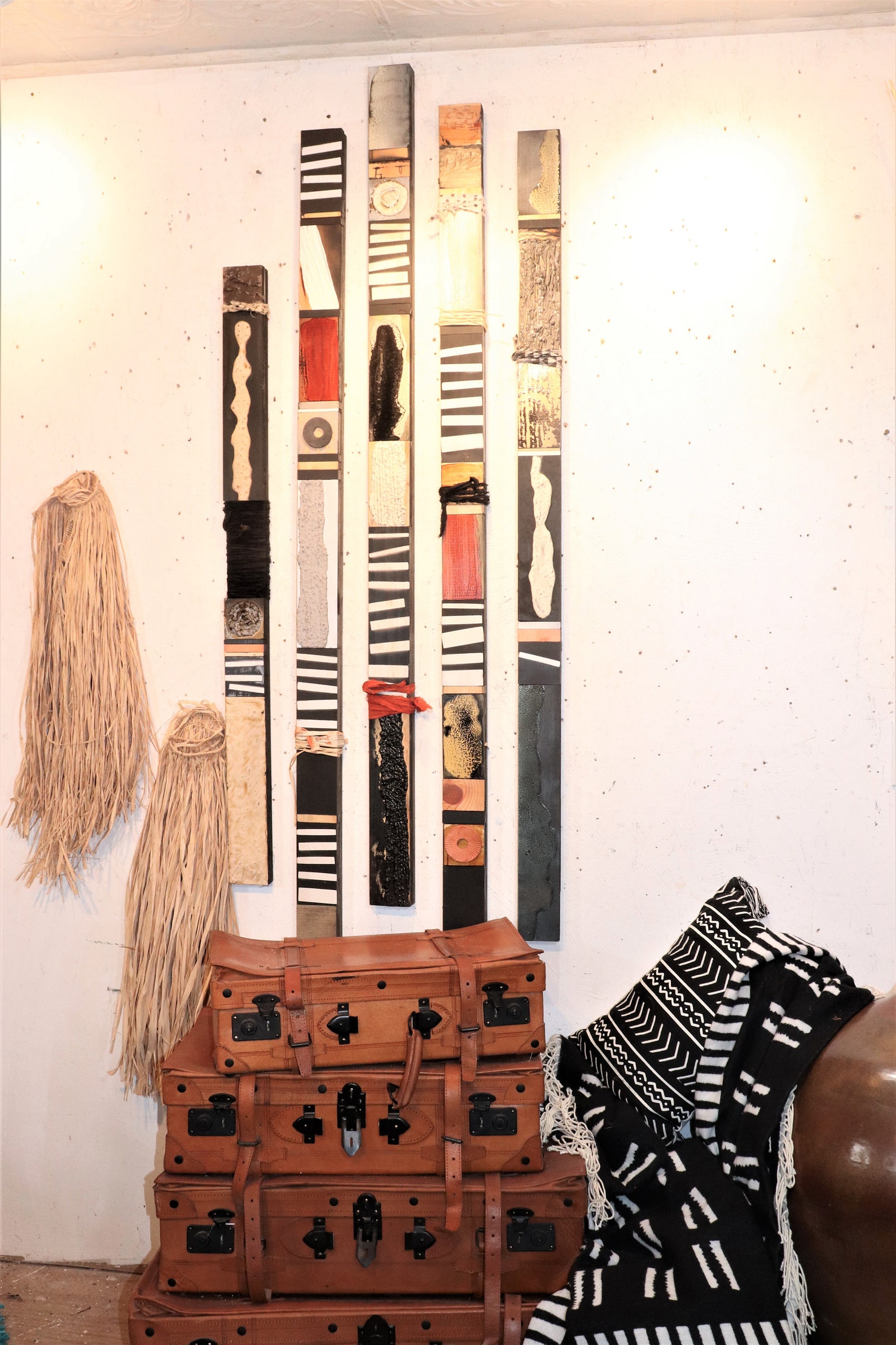Mid Century Modern Organic Wood Abstract Tribal Rustic Impressionistic ...
