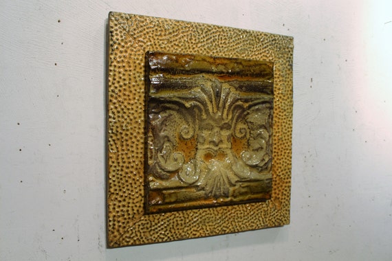 Rare Old Man Winter Ceiling Tin Relief 1890 S Tile Etsy