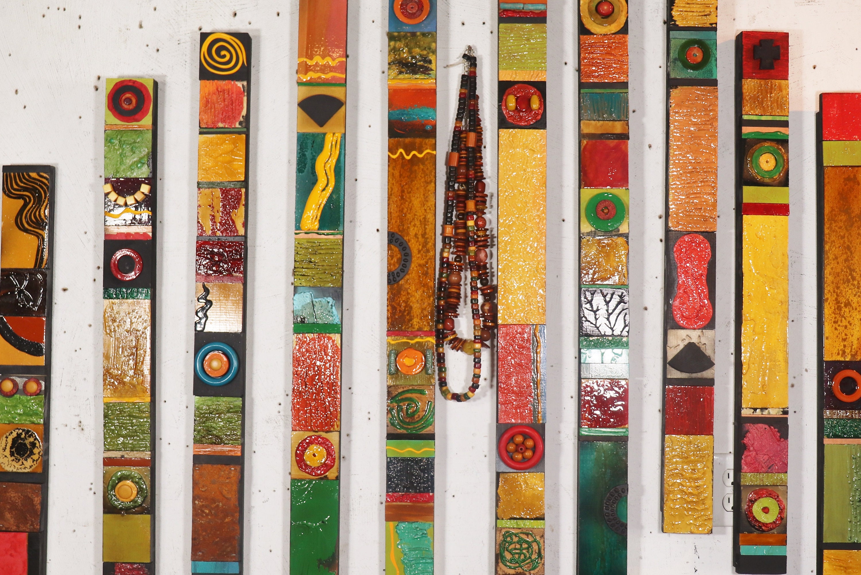 SALE 3 Wall Art Mid Century BAKELITE Jewelry COLLAGES Mixed