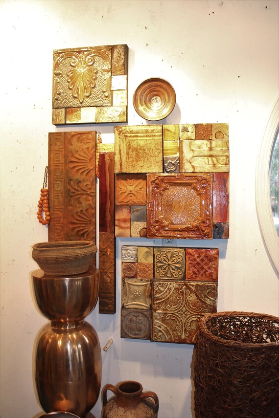 Arts Crafts Wood Metal Fl Wright Prairie Homes Aged Rust Etsy