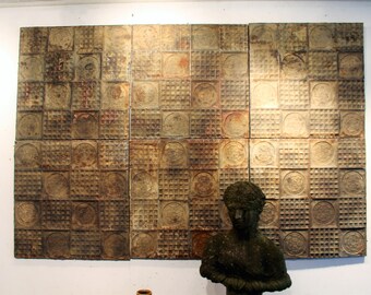 BESTE van beste 140 Yrs natuurlijke Patina Chicago Arts ambachten Amerikaanse bouwkundig plafond Tin tegel Panel schatten Extra grote metalen reliëfs