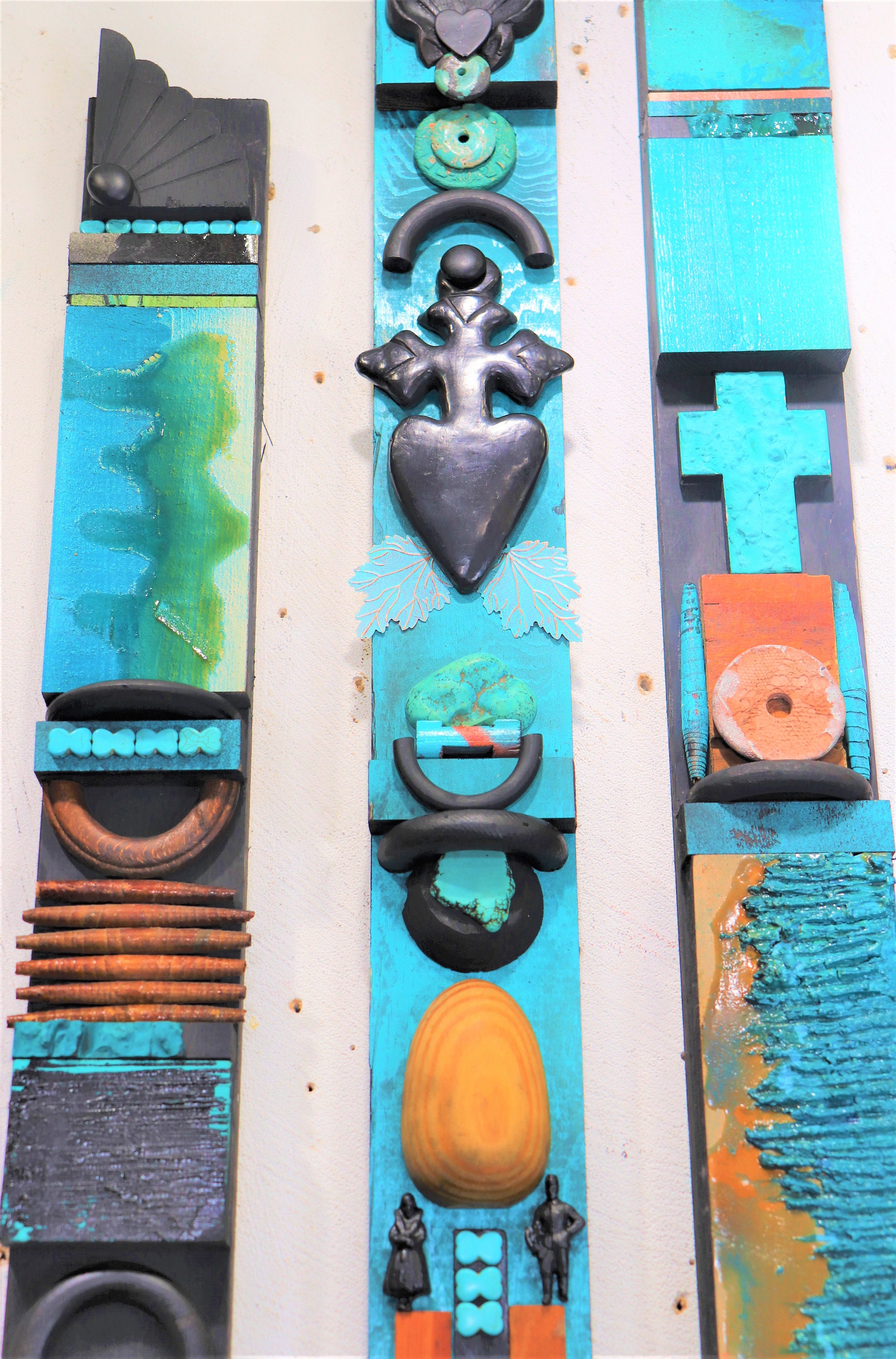 Large Wall Southwest Turquoise Wall Decor Mixed Media Fine Art