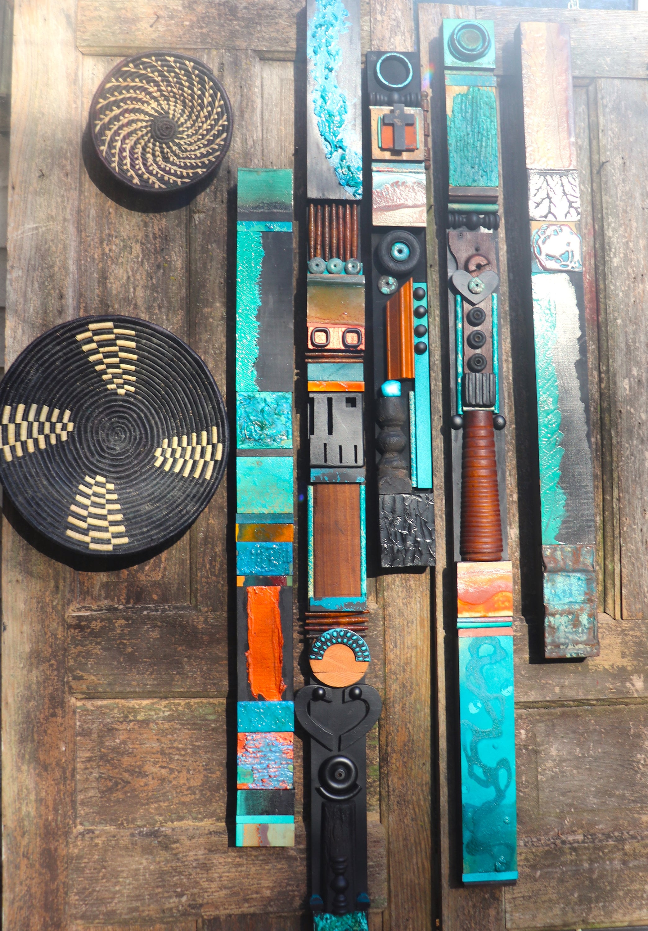 Large Wall Southwest Turquoise Wall Decor Mixed Media Fine Art