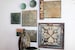 Totems Tiles Natural Patina Antique Ceiling Tin 7 Piece Grouping Soft Mint Greens Old White Paint Irish 4 Leaf Clover Boho Texture Salavage 