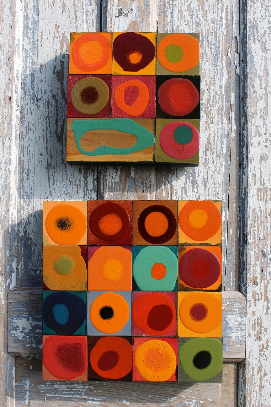 Organic Colorful Mid Century 1950s Modern Paintings Minimalist
