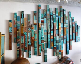 アート・デザイン・音楽 TOTEMS TO TURQUOISE 10 Color Lovers Turquoise Native Modern Rustic Textured Wood
