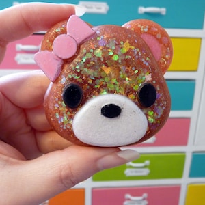 Cute Bear Desk Buddy Figurine | Kawaii Paperweight | Cute Desk Decor | Cute Office Decor | Friendship Gift | Teen Gift | Girlfriend Gift