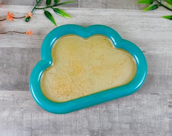 Cloud Resin Trinket Tray: Kawaii Ring Dish, Colorful Sky Decor