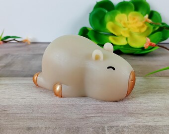 Lazy capibara-harsbeeldje | Kawaii presse-papier | Leuke bureaudecoratie | Schattig kantoordecor | Vriendschapscadeau | Kawaii-decoratie | Dierenliefhebber