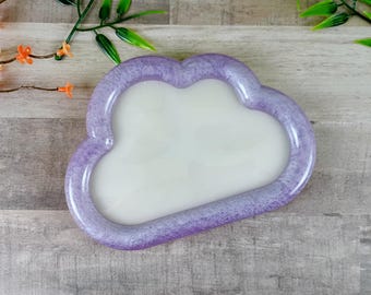 Cloud Resin Trinket Tray: Kawaii Ring Dish, Colorful Sky Decor