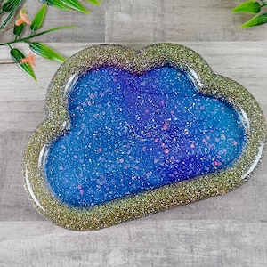 Vassoio portaoggetti in resina a forma di nuvola: porta anelli kawaii, decorazione colorata a forma di cielo