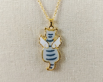 Colgante de resina de gato atigrado alado, Collar de gato, Regalo para amantes de los gatos, Regalo conmemorativo de gato, Regalo de recuerdo, Regalo para amigo, Regalo por pérdida de mascota