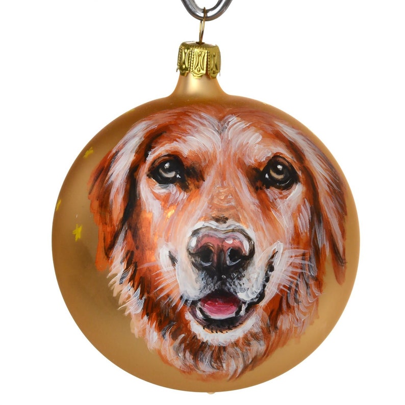 HolidayGiftShops Labrador Retriever Glass Christmas Ball