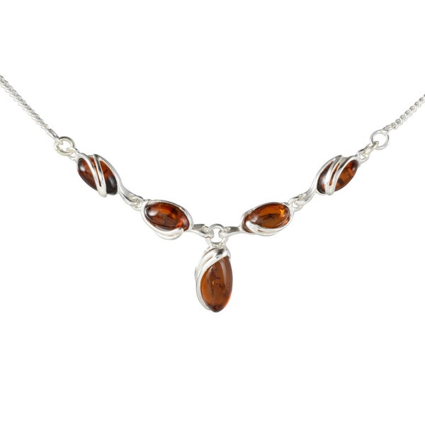 Baltic Amber Necklace | Silver | Genuine Amber | Natural Baltic Amber Jewelry | Women's Jewelry | Romantic Stone Gift | Gemma