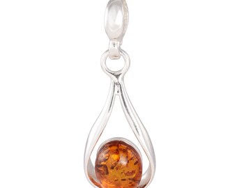 Sterling Silver and Baltic Amber Pendant