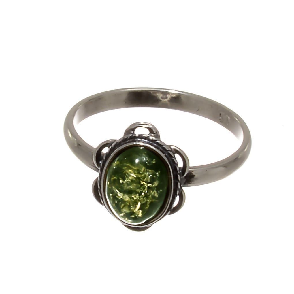 Green amber rings sale