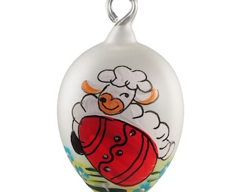 2.7" Glass Easter Egg Ornament, Mini Easter Egg, Hand Blown Glass Egg, Unique Ornament, Easter Decorations, Easter Gift, Easter Souvenir