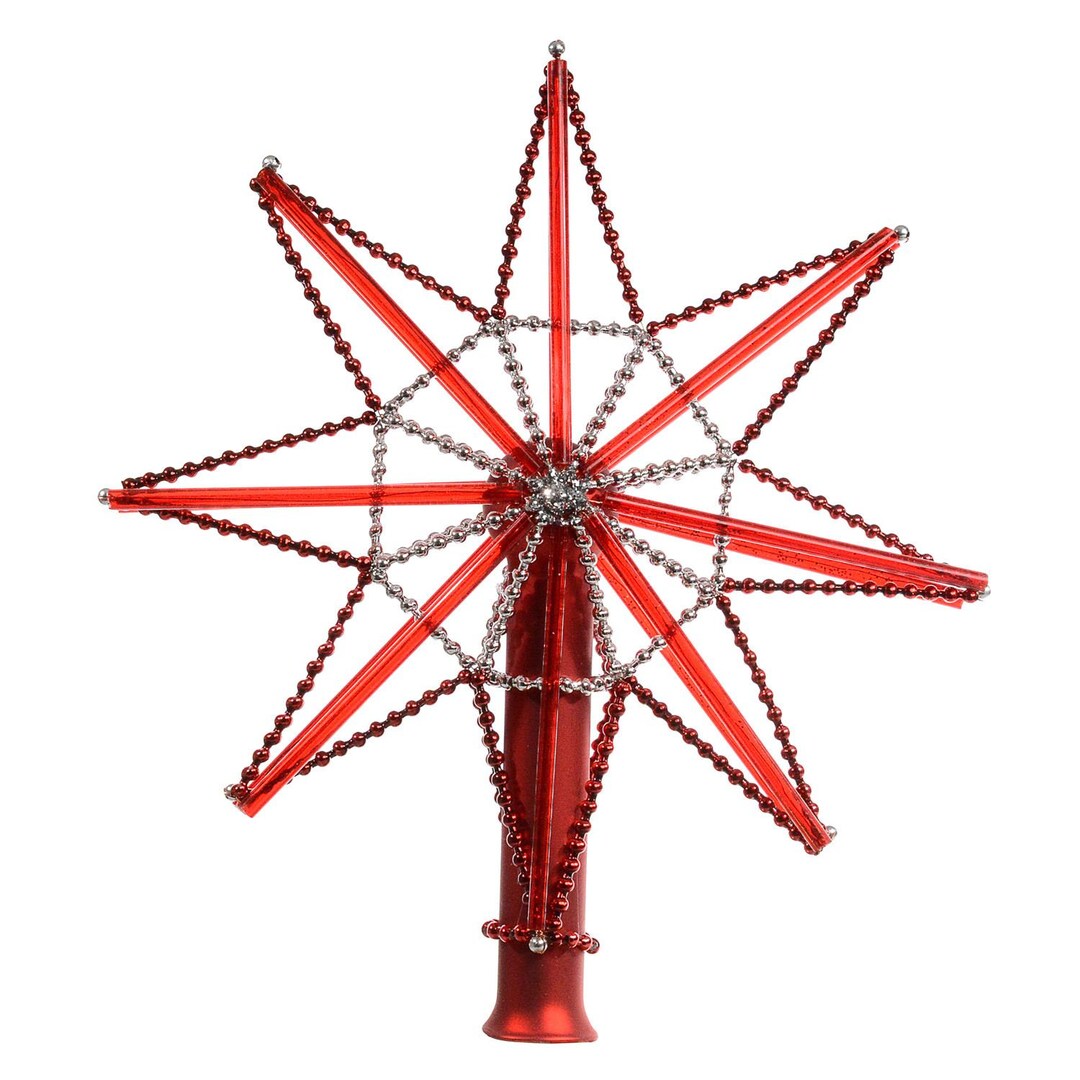 Small Tree Topper Blown Glass Tree Topper Red Star Tree Etsy