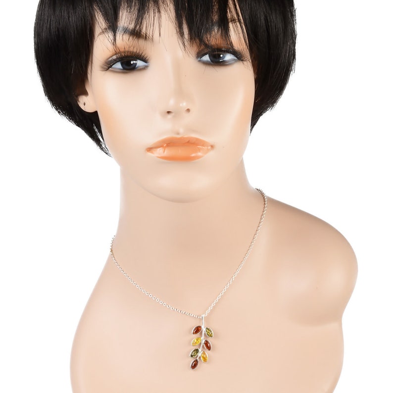 Natural Baltic Amber Jewelry Romantic Stone Gift Baltic Amber Multicolored Silver Pendant Genuine Amber Women/'s Jewelry