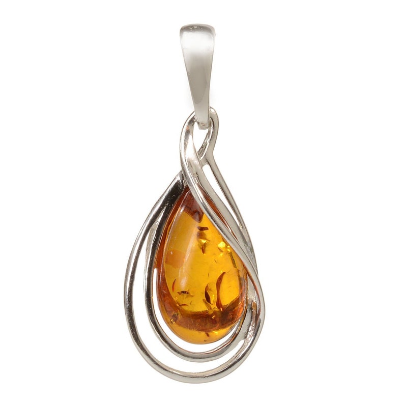 HolidayGiftShops Sterling Silver and Baltic Amber Pendant Micaela