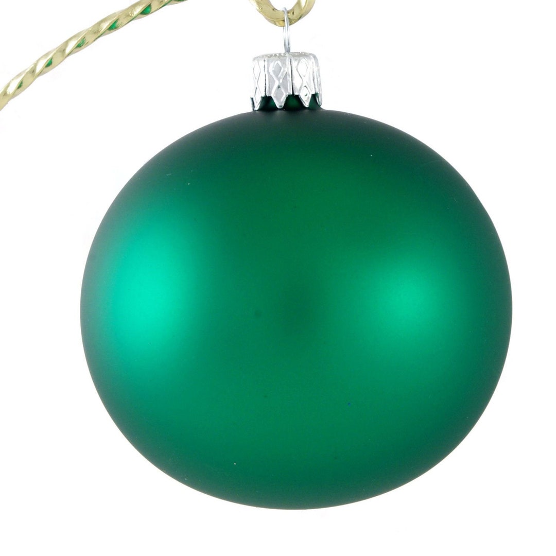 Small Matte Green Glass Christmas Tree Ball Ornament 60 Mm Glass Ball ...