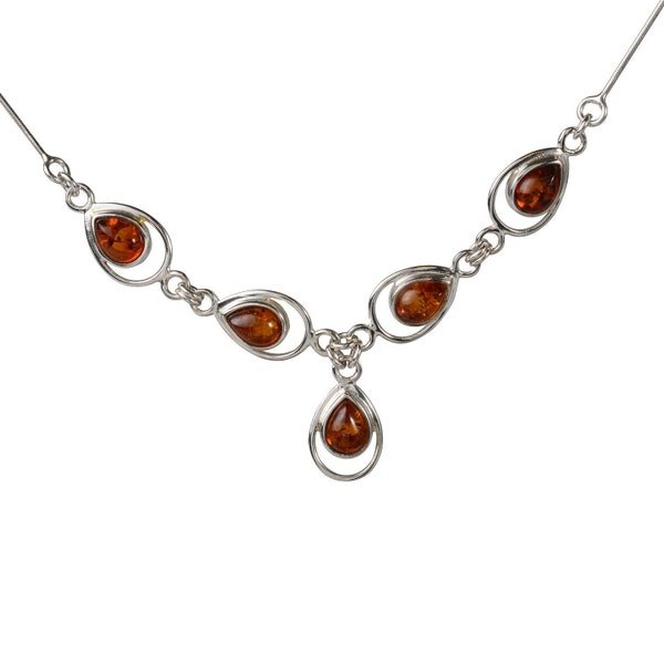 Baltic Amber Necklace | Silver | Genuine Amber | Natural Baltic Amber Jewelry | Women's Jewelry | Romantic Stone Gift | Gemma